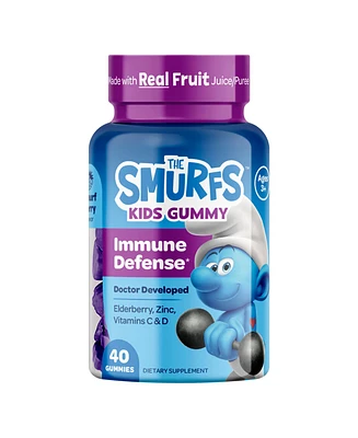 Smurfs Immune Defense Kids Vitamin Gummies, Elderberry, Zinc, Vitamin C & Vitamin D Berry Flavored, 40ct