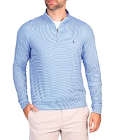 Tailorbyrd Men's Micro Stripe Printed Performance Quarter Zip