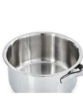 BergHOFF DiNA Helix Recycled 18/10 Stainless Steel 6.5" Saucepan 1.6qt., Glass Lid