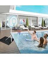 Slickblue Poolside Basketball Hoop System, Portable and Height Adjustable for Swimming Pools