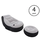 Intex Inflatable Ultra Lounge Chair With Cup Holder And Ottoman Set ( Pack