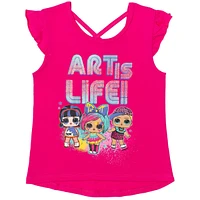 L.o.l. Surprise! Toddler Girls T-Shirt Tank Top Leggings and Shorts 4 Piece Outfit Set