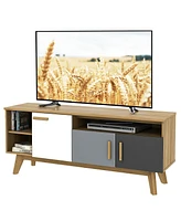 Sugift 65 Inch Tv Stand with 3 Storage Cabinets and 3 Open Shelves for Living Room