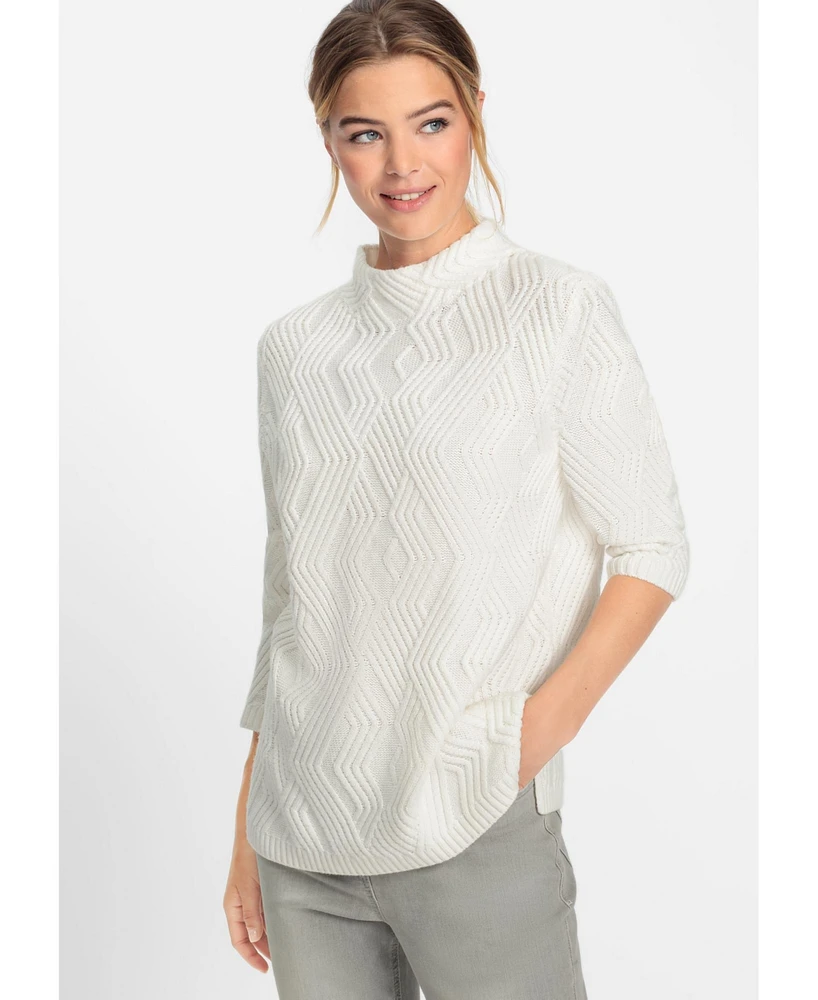 Olsen Women's Zig Zag Stitch Pullover