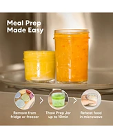 KeaBabies 4pk Prep Baby Food Storage Containers, Leak-Proof, Bpa Free Glass Jars for Feeding