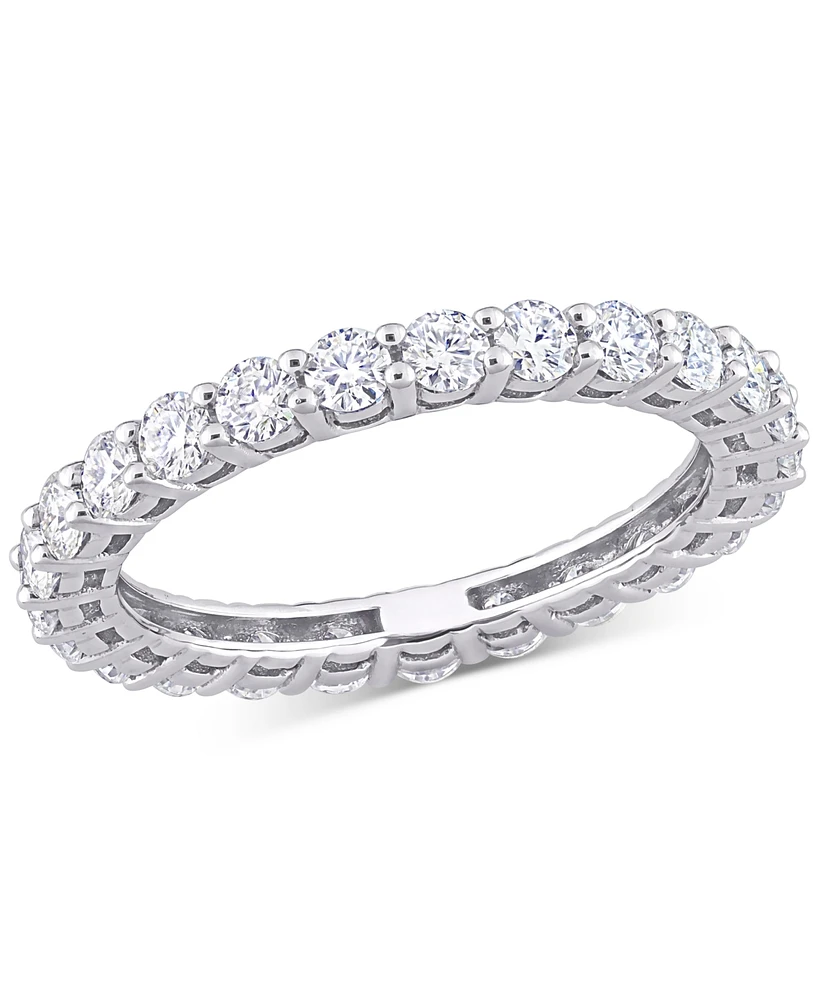 Moissanite Polished Eternity Band (1-1/2 ct. t.w.) 10k White Gold