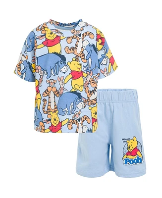 Disney Mickey Mouse Winnie The Pooh Donald Duck Pluto Piglet Tigger Graphic T-Shirt and Shorts Set Infant to Big Kid