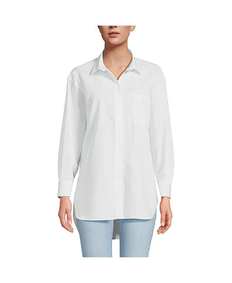 Lands' End Women's No Iron Poplin Extra Long Tunic