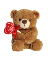 Aurora Small Sweet Tooth Teddies Valentine Heartwarming Plush Toy Brown 8"