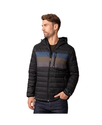 Free Country Men's Tri-Color Hooded Puffer Jacket