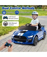 Costway 12V Licensed Ford Mustang Shelby GT500 Kids Ride on Car with Remote Control