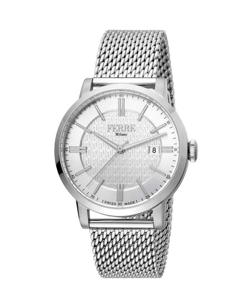 Ferre Milano Men's Classic Silver Dial Watch - FM1G156M0041