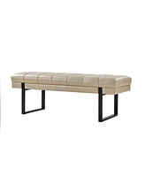 Mid-century Modern Laurens Upholstered Bench with Metal Legs