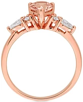 Morganite (1 ct. t.w.) & Diamond (3/8 Pear Ring 14k Rose Gold