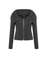 Nocturne Women's Knit Cardigan with Metal Seal Detail