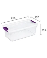 Sterilite 6 Quart Plastic ClearView Latch Box Storage Container Tote, 12 Pack