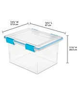 Sterilite Large 32 Qt Home Storage Container Tote with Latching Lids, (4 Pack)