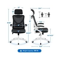 Yaheetech High Back Office Chair with 90° Flip-up Armrest