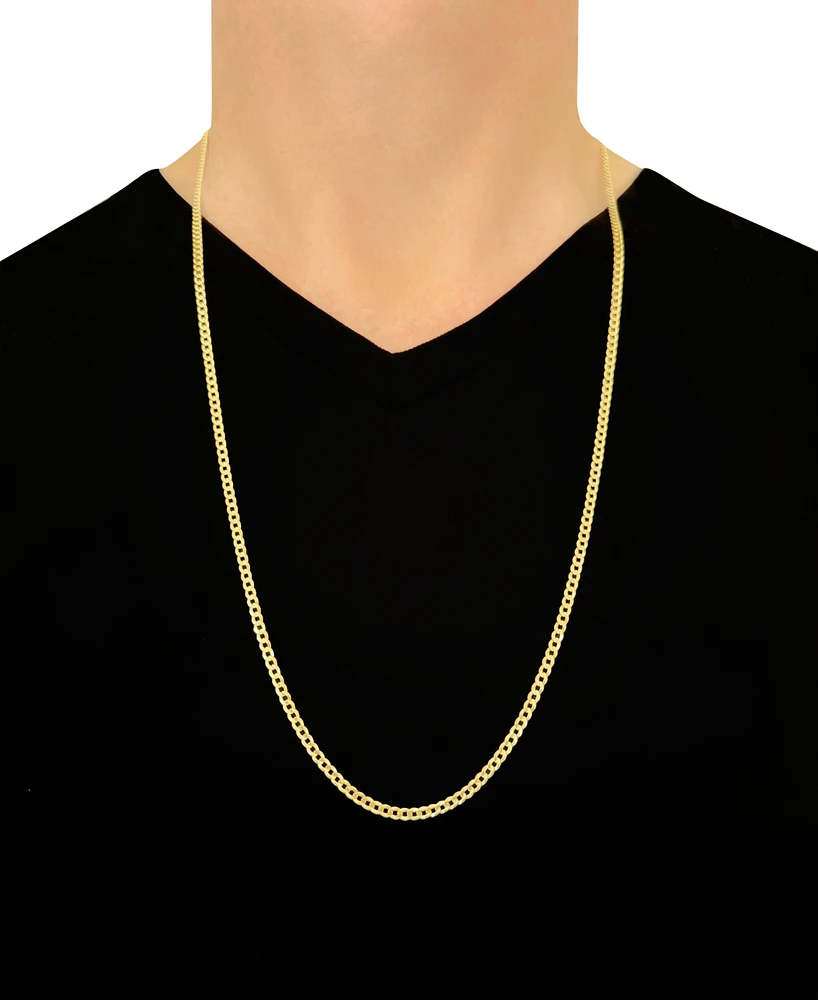 30" Curb Link Chain Necklace (3-1/6mm) in Solid 14k Gold