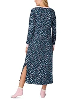 Ellen Tracy Women's Printed Long-Sleeve Nightgown + Fuzzy Socks