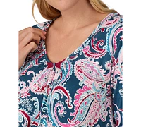 Ellen Tracy Women's 3/4-Sleeve Printed Pajama Set