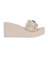 Guess Women's Dellean Quattro Eva Single Band Logo Wedge Sandals