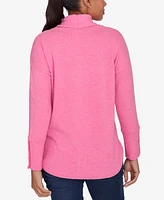 Ruby Rd. Petite Cowl Neck Solid Hatchi Knit Top with Drawstring