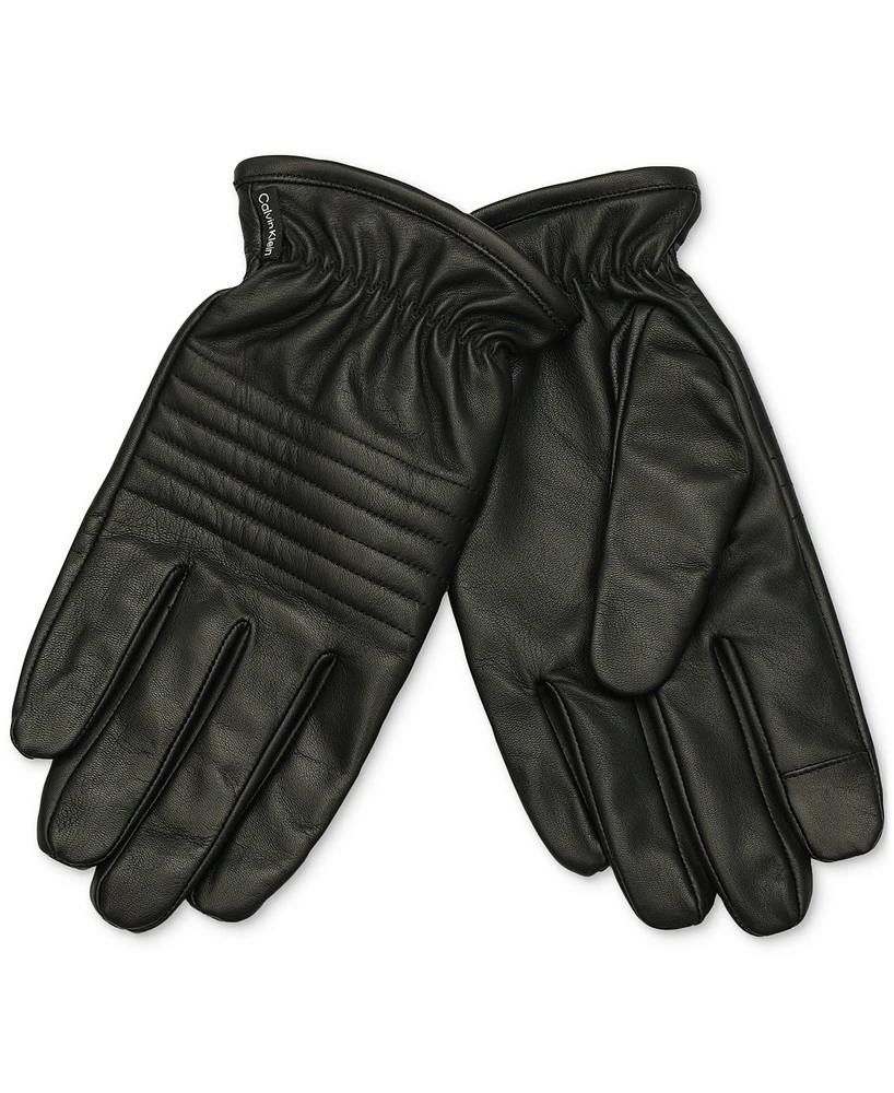 Calvin Klein Men's Quilted Leather Gloves