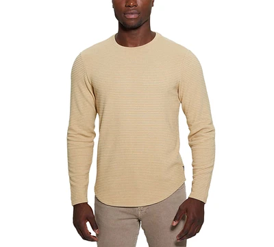 Guess Men's Hudson Linear Textured Long Sleeve Crewneck Shirt