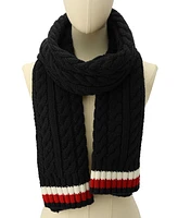 Tommy Hilfiger Men's Cable Knit Global Stripe Scarf