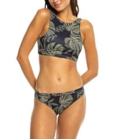 Roxy Juniors Printed High Neck Bikini Top Low Rise Bikini Bottoms