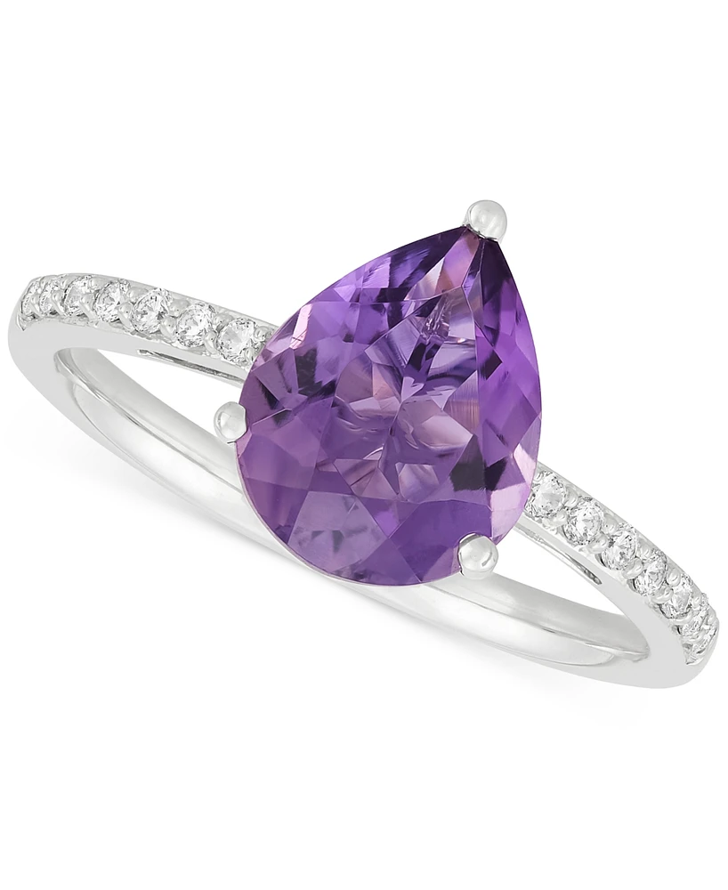 Amethyst (2-3/4 ct. t.w.) & Diamond (1/10 ct. t.w.) Ring in 14k White Gold