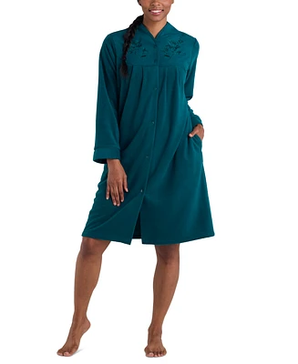 Miss Elaine Plus Embroidered Fleece Short Robe