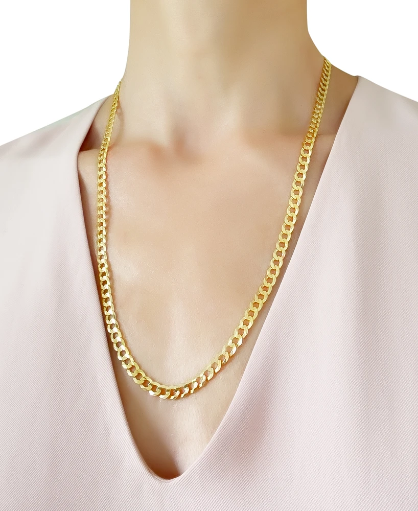 24" Open Curb Link Chain Necklace (5-3/4mm) in Solid 14k Gold