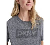 Dkny Women's Cotton Rhinestone-Graphic Cropped T-Shirt