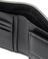 Cole Haan Men's Leather Global Bifold Coin Pocket Wallet with Contrast Color Edge