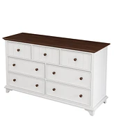 Slickblue Wooden Captain's Seven-Drawer Dresser – Classic and Spacious Storage