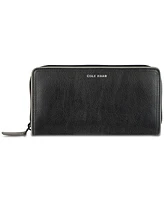 Cole Haan Men's Leather Zip-Around Continental Wallet with Contrast Color Edge