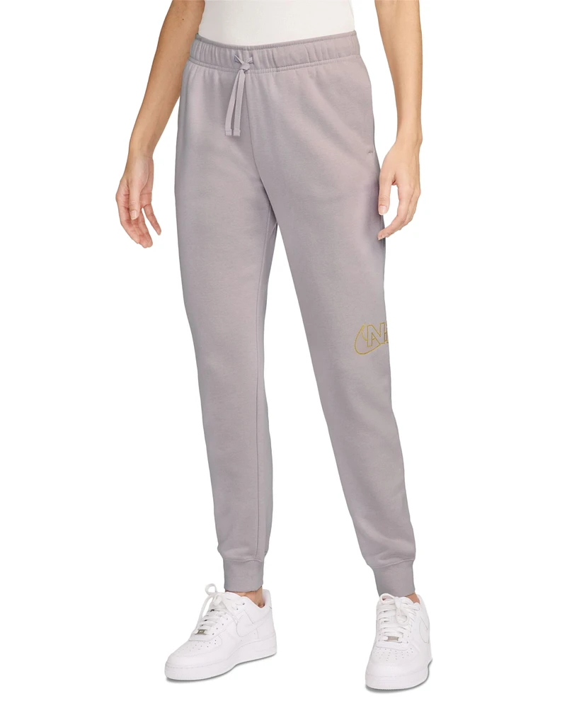 Nike Women's Mid-Rise Club Fleece Shine Joggers