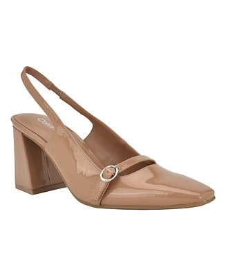 Calvin Klein Women's Ellisa Square Toe Block Heel Dress Pumps