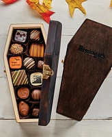 Bissinger's Handcrafted Chocolate Halloween Wooden Coffin Box of Assorted Chocolates, 13 Piece