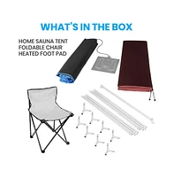 SereneLife Detox Therapeutic Home Sauna With Foldable Chair and Heated Foot Pad