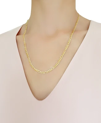 22" Figaro Link Chain Necklace (3-1/5mm) in Solid 14k Gold