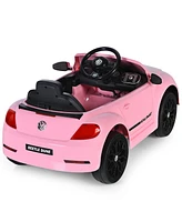 Costway 12V Kids Ride On Car Licensed Volkswagen Beetle w/ Remote Control & Music