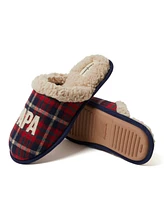 Dearfoams Men's Papa Bear Plaid Dad Scuff Slipper