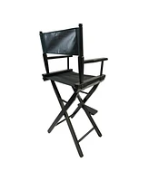 Slickblue Casual Home Director's Chair – Black Frame with Black Canvas, Foldable Style, Suitable for Adults, 2-Piece Set