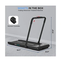 SereneLife Folding Motorized Treadmill Machine with Two-Operation System Control