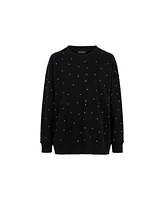 Nocturne Women's Oversized Stone Embellished Sweatshirt