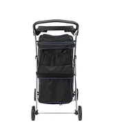 Slickblue Pet Stroller for 2 Dogs and Cats – Dual-Compartment, Comfortable and Convenient