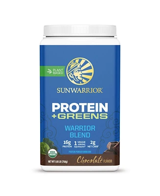 Natural Warrior Blend Protein + Greens Powder, Plant-Based Protein, Chocolate, Sunwarrior, 750gm